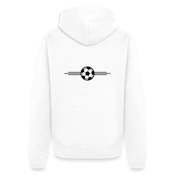 Fussball Ball Symbol - Unisex Premium Bio Zip Hoodie - Weiß - Hinten - Thijin (182cm)