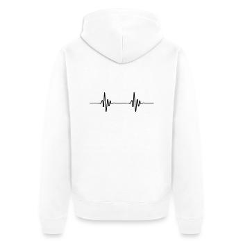 ekg diagramm beat - Unisex Premium Bio Zip Hoodie - Weiß - Hinten - Thijin (182cm)