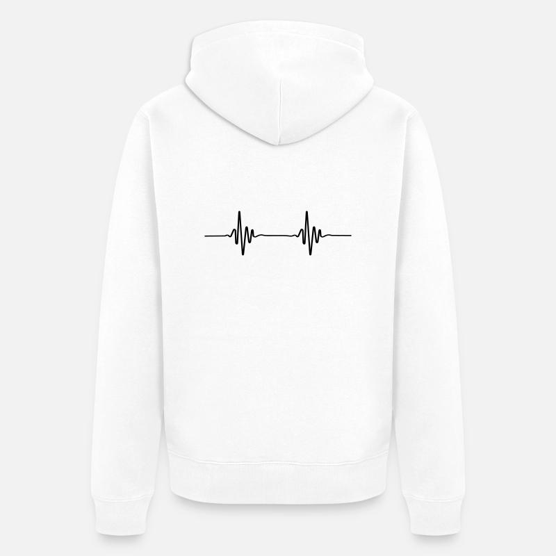 Battement du graphique ECG - Veste à capuche bio Premium Unisexe - blanc