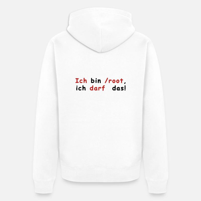 Root Linux - Unisex Premium Bio Zip Hoodie - Weiß