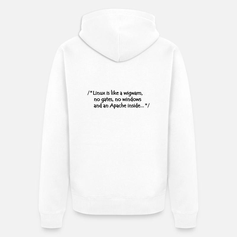 Linux est comme un tipi - Veste à capuche bio Premium Unisexe - blanc