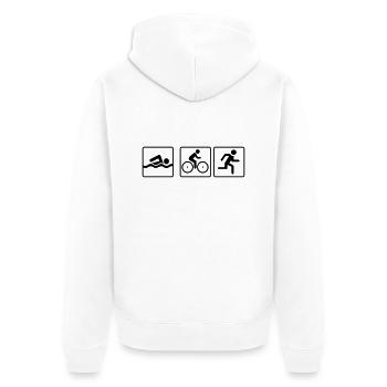 triathlon - Unisex Premium Bio Zip Hoodie - Weiß - Hinten - Thijin (182cm)