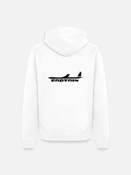 captain airplaine aircraft - Unisex Premium Organic Zip Hoodie - white
