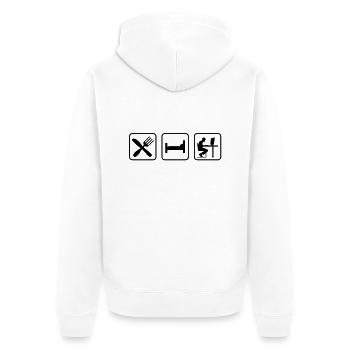 Computer game - Unisex Premium Organic Zip Hoodie - white - Back - Thijin (182cm)