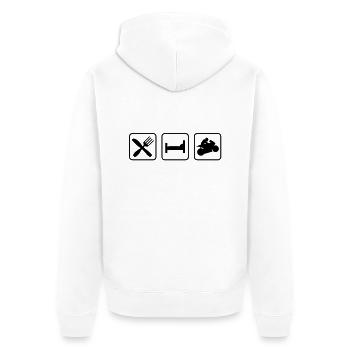 eatsleep_motorbike1 - Veste à capuche bio Premium Unisexe - blanc - Dos - Thijin (182cm)