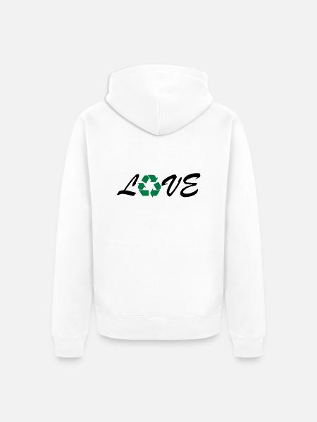 recycling - Unisex Premium Bio Zip Hoodie - Weiß
