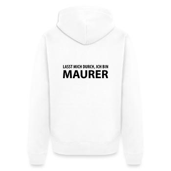 lasst mich durch, ich bin maurer - Veste à capuche bio Premium Unisexe - blanc - Dos - Thijin (182cm)
