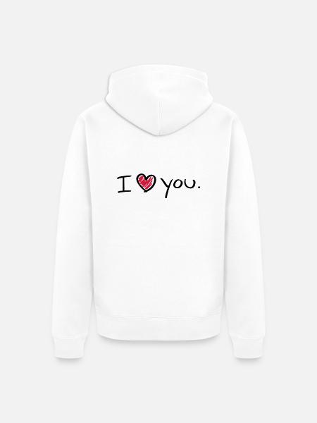 i_love_you_a__f2 - Unisex Premium Organic Zip Hoodie - white