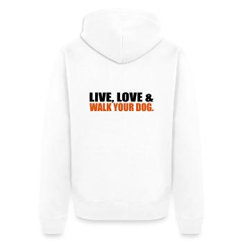 Hund - Unisex Premium Bio Zip Hoodie - Weiß - Hinten - Thijin (182cm)