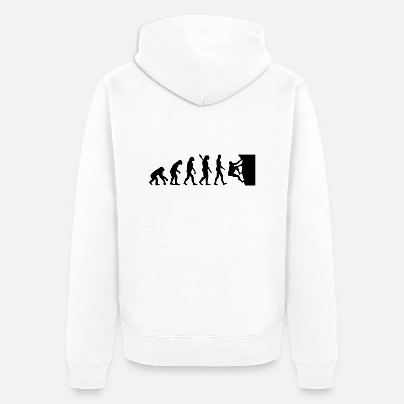 Evolution climbing - Unisex Premium Organic Zip Hoodie - white