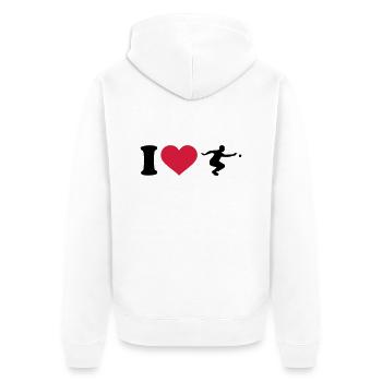 I love Boule - Veste à capuche bio Premium Unisexe - blanc - Dos - Thijin (182cm)
