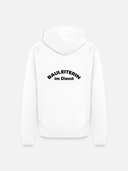 bauleiterin im dienst - Unisex Premium Bio Zip Hoodie - Weiß