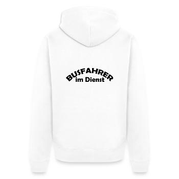 busfahrer im dienst - Unisex Premium Bio Zip Hoodie - Weiß - Hinten - Thijin (182cm)