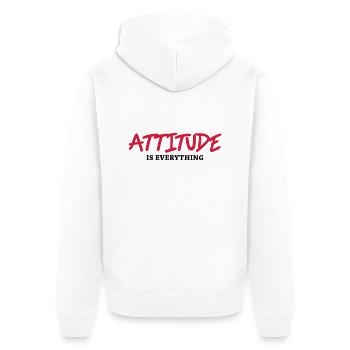 Attitude is everything - Unisex Premium Bio Zip Hoodie - Weiß - Hinten - Thijin (182cm)