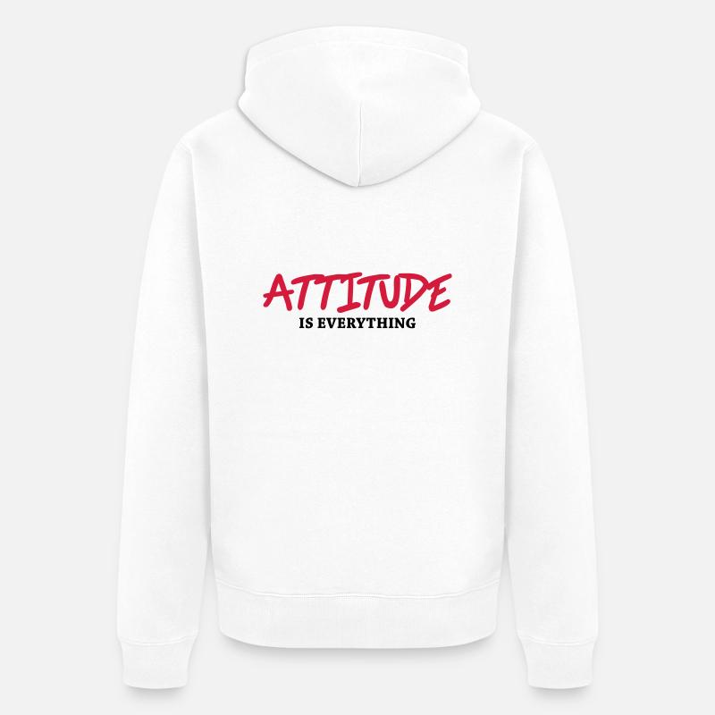 Attitude is everything - Unisex Premium Bio Zip Hoodie - Weiß