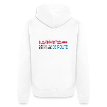 la ou on va - Veste à capuche bio Premium Unisexe - blanc - Dos - Thijin (182cm)