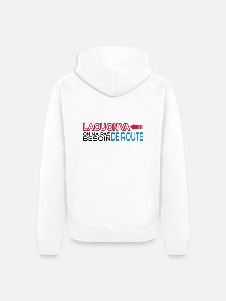 la ou on va - Veste à capuche bio Premium Unisexe - blanc