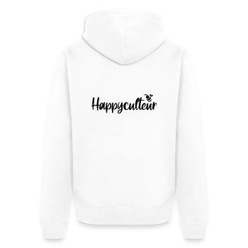 happyculteur - Unisex Premium Organic Zip Hoodie - white - Back - Thijin (182cm)