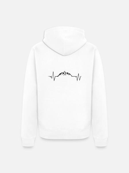mountains puls - Unisex Premium Bio Zip Hoodie - Weiß