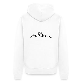 BERGE Gebirge Landschaft Silhouette Panorama - Unisex Premium Bio Zip Hoodie - Weiß - Hinten - Thijin (182cm)
