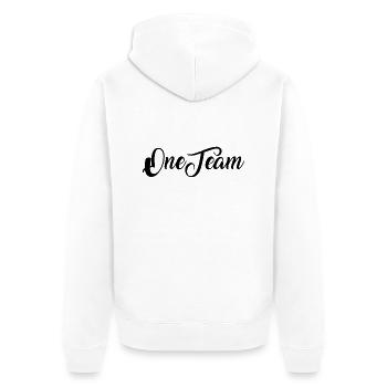 One Team - Unisex Premium Organic Zip Hoodie - white - Back - Thijin (182cm)