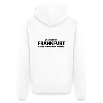 One Night in Frankfurt - Unisex Premium Bio Zip Hoodie - Weiß - Hinten - Thijin (182cm)