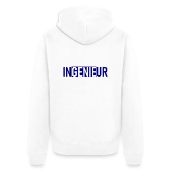 Ingenieur - Genie - Beruf - Unisex Premium Bio Zip Hoodie - Weiß - Hinten - Thijin (182cm)