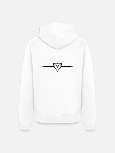 Hand Party Sign Line - Unisex Premium Organic Zip Hoodie - white