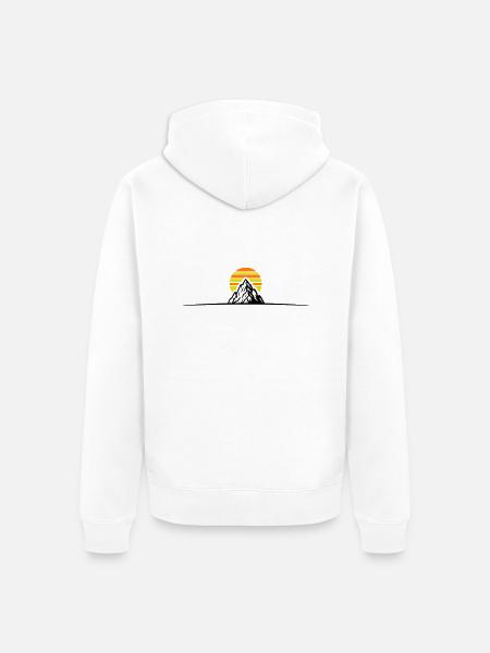Mountains icon - Unisex Premium Organic Zip Hoodie - white