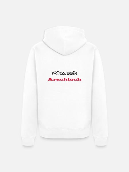 Prinzessin Arschloch - Unisex Premium Bio Zip Hoodie - Weiß