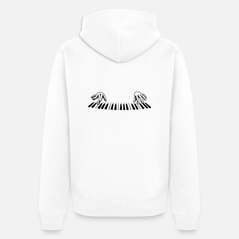 klavier finger - Veste à capuche bio Premium Unisexe - blanc