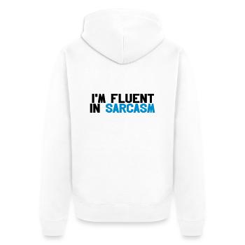 Fluent in sarcasm - Veste à capuche bio Premium Unisexe - blanc - Dos - Thijin (182cm)