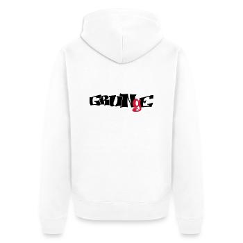grunge_logo - Unisex Premium Bio Zip Hoodie - Weiß - Hinten - Thijin (182cm)