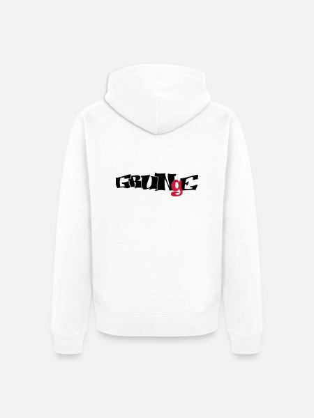grunge_logo - Unisex Premium Bio Zip Hoodie - Weiß