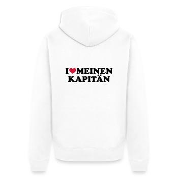 Kapitän - Unisex Premium Bio Zip Hoodie - Weiß - Hinten - Thijin (182cm)
