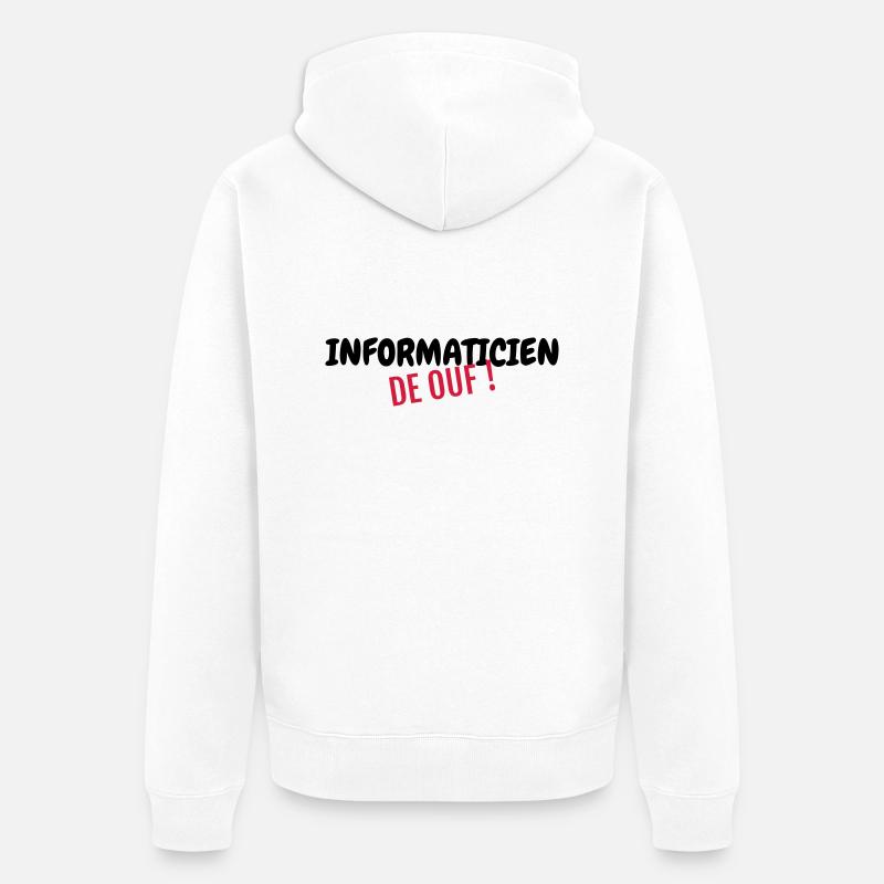 Computer / Informatiker / Aussenseiter / Ingenieur - Unisex Premium Bio Zip Hoodie - Weiß