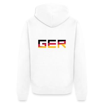 GER Team Germany Germany Colors Black Red Go - Unisex Premium Organic Zip Hoodie - white - Back - Thijin (182cm)
