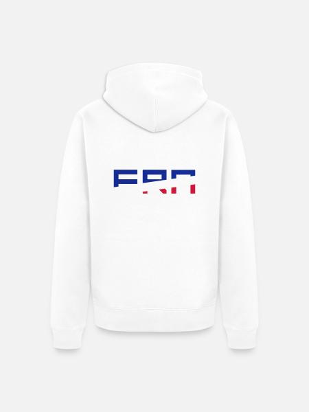 Drapeau FRA France France couleurs bleu blanc rouge - Veste à capuche bio Premium Unisexe - blanc