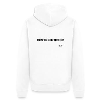 Berliner Schnauze - Unisex Premium Bio Zip Hoodie - Weiß - Hinten - Thijin (182cm)