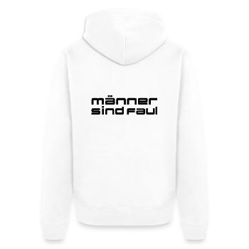 Men are lazy, talkative, women - Unisex Premium Organic Zip Hoodie - white - Back - Thijin (182cm)