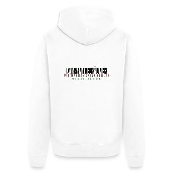 kampfmittelräumer_vec_3 de - Unisex Premium Bio Zip Hoodie - Weiß - Hinten - Thijin (182cm)
