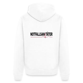 Notfallsanitäter - Unisex Premium Bio Zip Hoodie - Weiß - Hinten - Thijin (182cm)