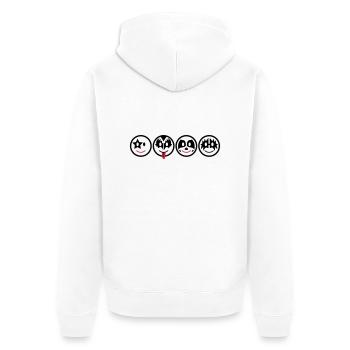 Smiley Kiss Icons (horizontal) 3c - Veste à capuche bio Premium Unisexe - blanc - Dos - Thijin (182cm)
