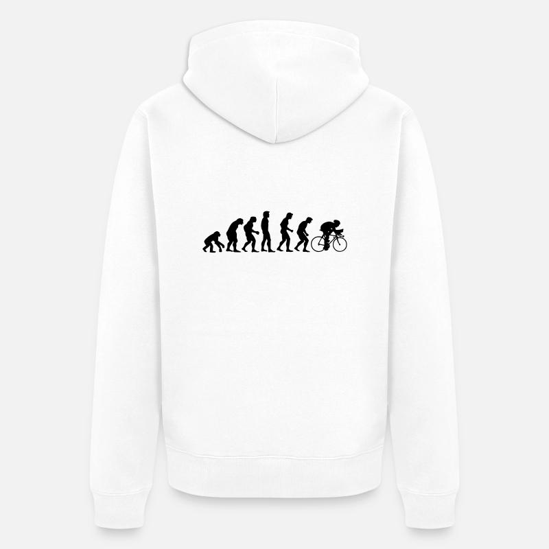 fahrrad_evolution - Unisex Premium Bio Zip Hoodie - Weiß