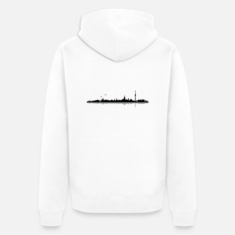 Stuttgart Skyline - Veste à capuche bio Premium Unisexe - blanc