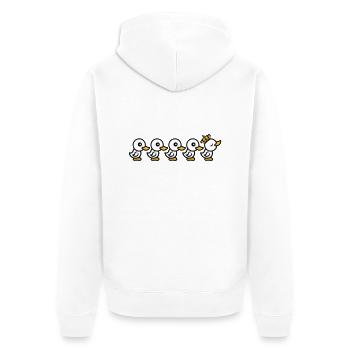 anfuehrer koenig krone koenigin prinzessin prinz a - Unisex Premium Bio Zip Hoodie - Weiß - Hinten - Thijin (182cm)