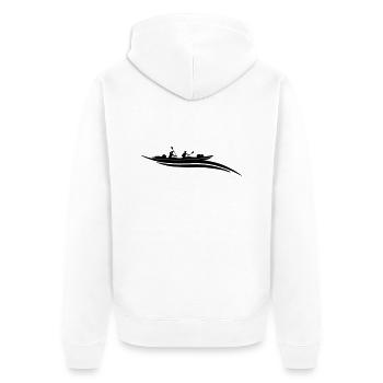 Kanu Welle - Unisex Premium Bio Zip Hoodie - Weiß - Hinten - Thijin (182cm)