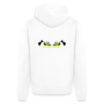 bagger 2 - Unisex Premium Bio Zip Hoodie - Weiß - Hinten - Thijin (182cm)