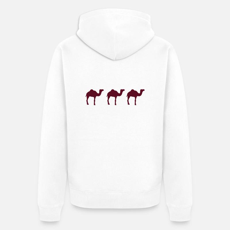Chameau - Veste à capuche bio Premium Unisexe - blanc
