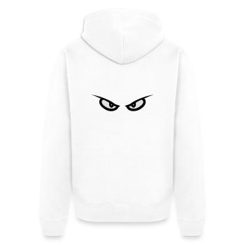 Böse gucken Cartoon Monster Horror Augen Gesicht - Unisex Premium Bio Zip Hoodie - Weiß - Hinten - Thijin (182cm)
